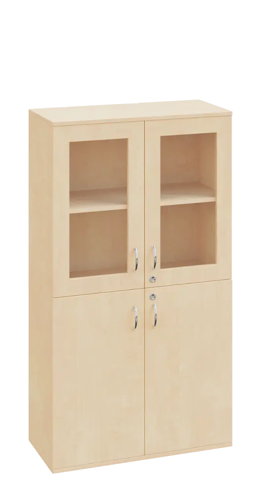 SPO 22 skříň 4-dveřová/ 2x sklo lamino - bříza irská